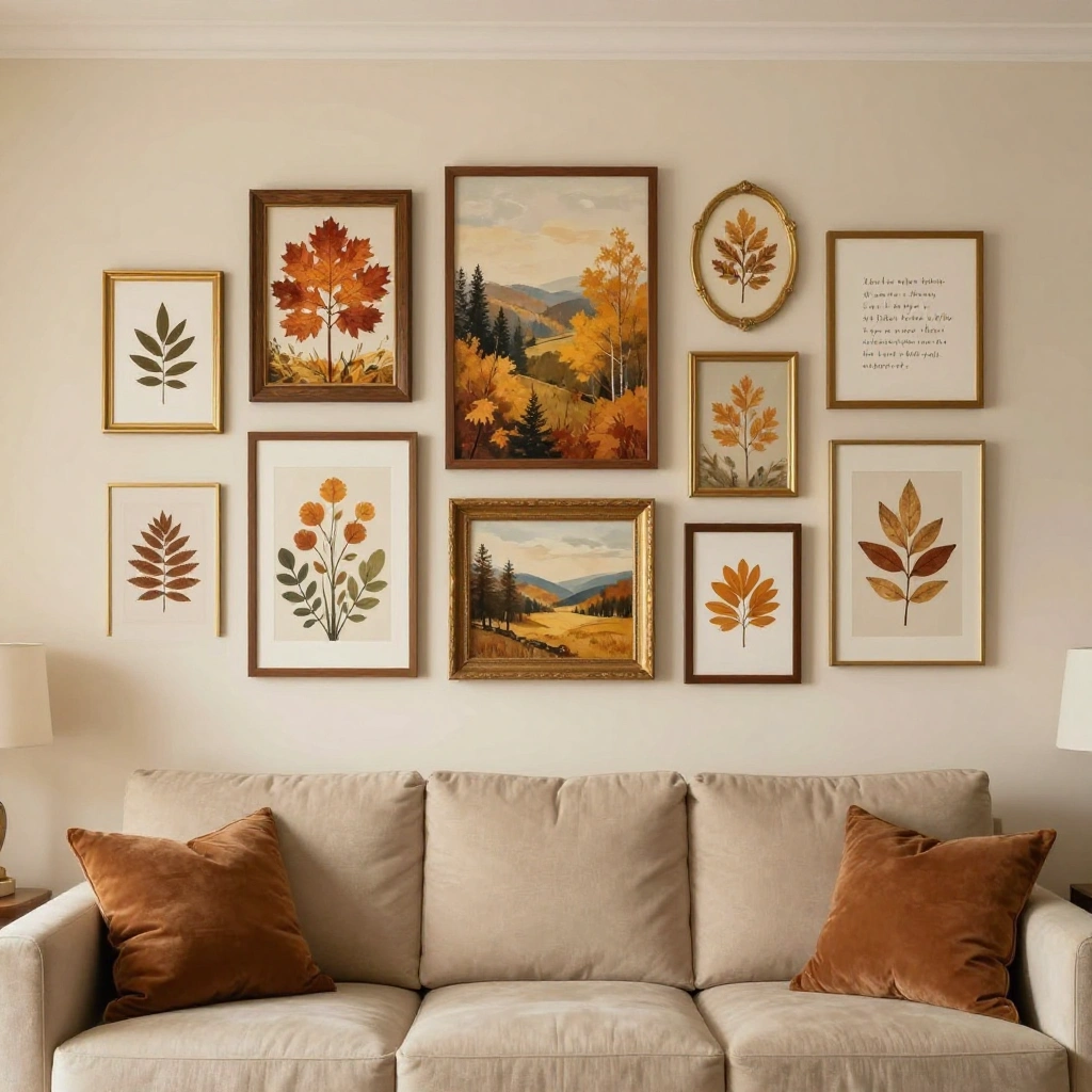 Gallery Wall with Fall-Toned Prints