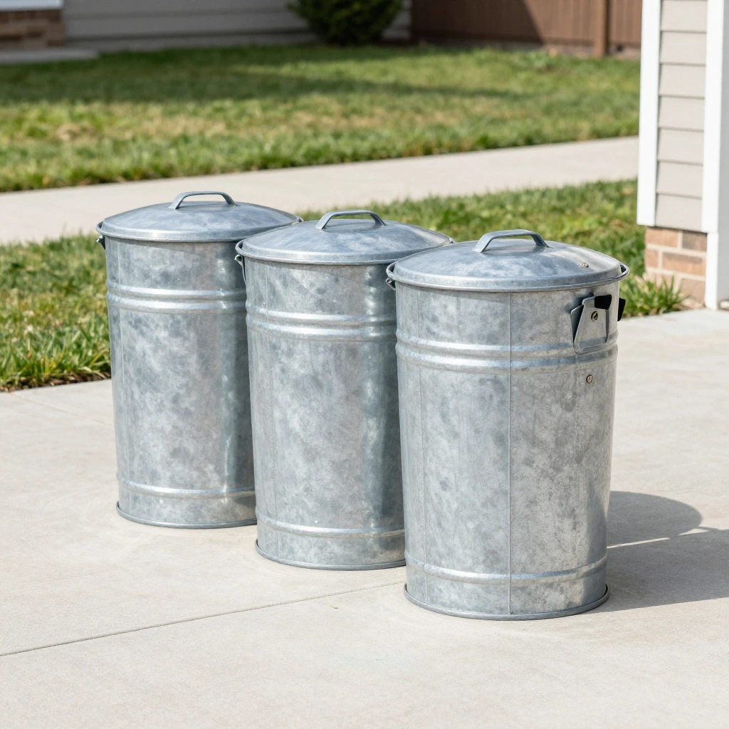 Galvanized Metal Trash Can Corral