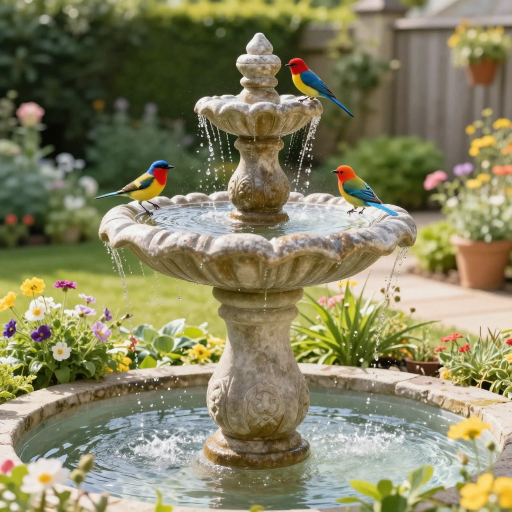 Garden Bird Bath Fountain