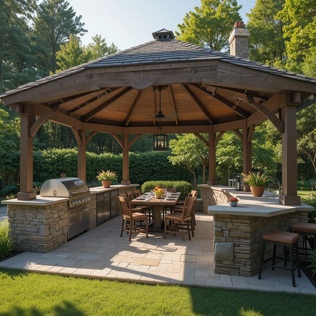 Gazebo With Built-In Outdoor Kitchen