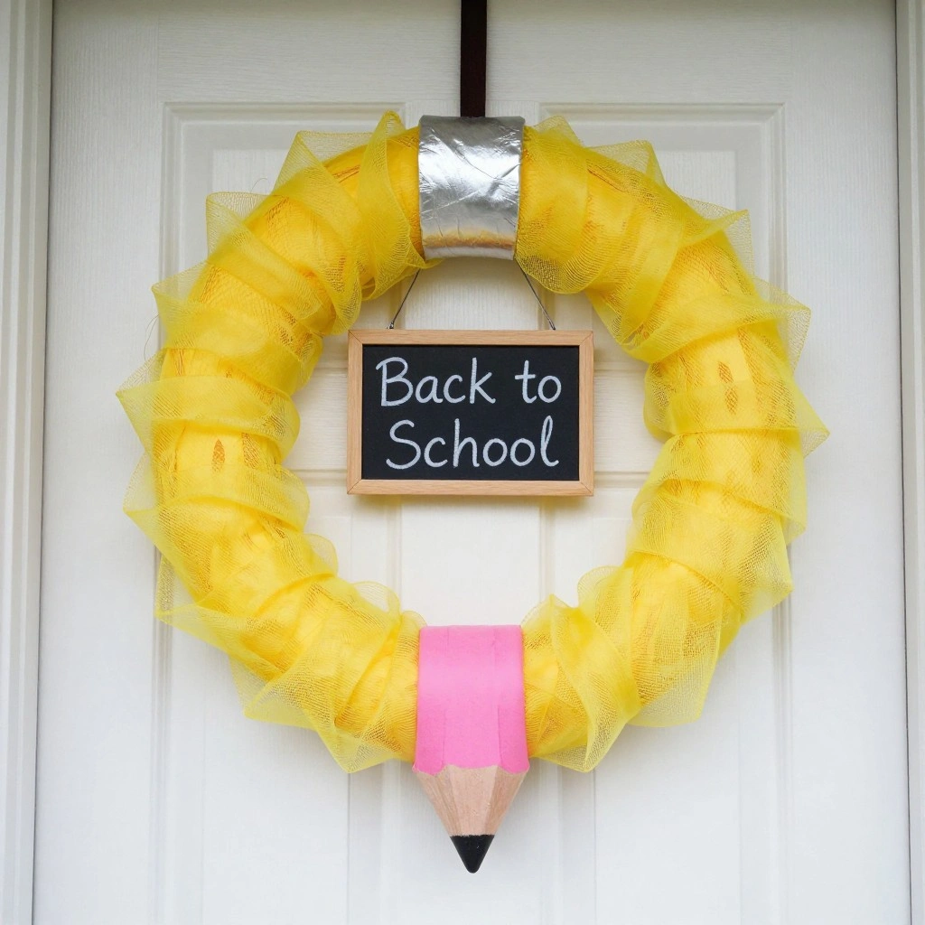 Giant Pencil Wreath