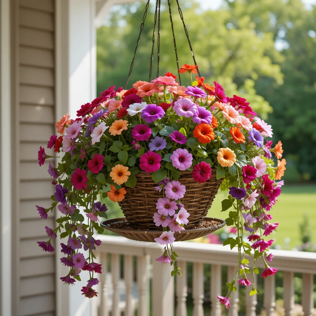 Hanging Basket Feeder with Flowers