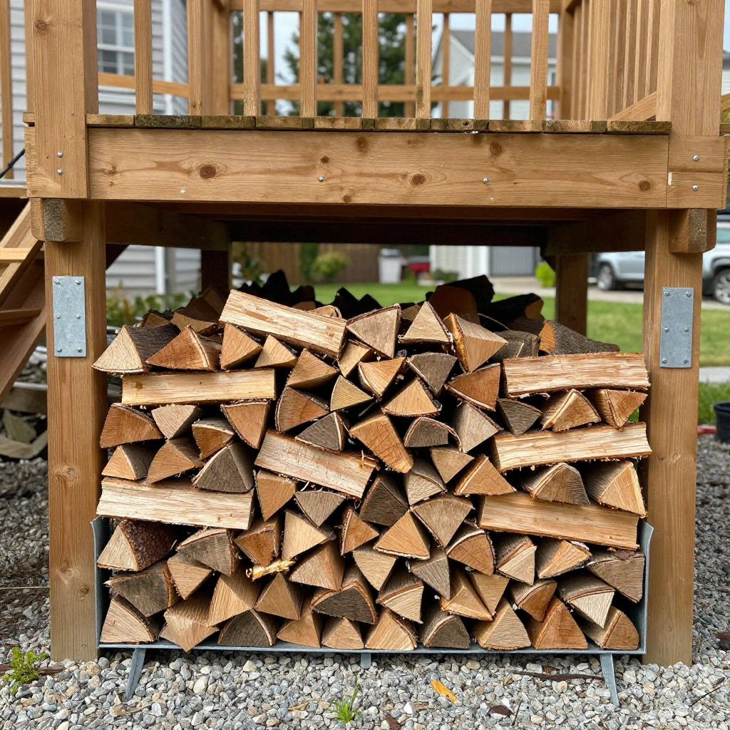 Hanging Firewood Storage Under Deck