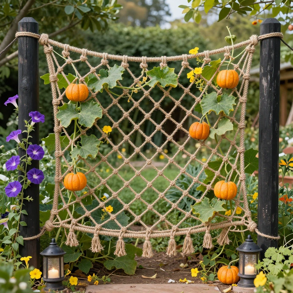 Hanging Rope Net Trellis