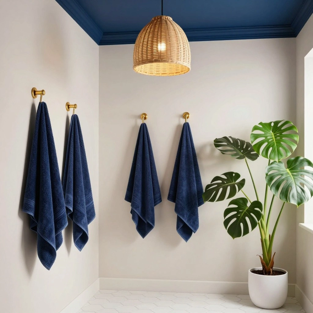 Midnight Blue Ceiling with Neutral Walls