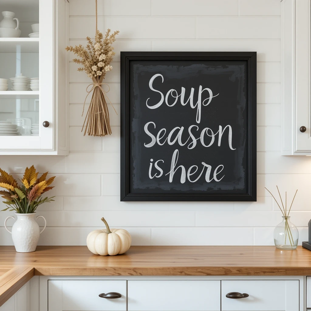 Mini Chalkboard Menu Board on the Kitchen Wall