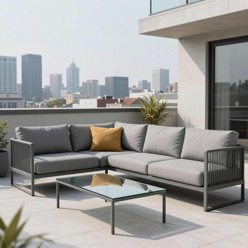 Modern Minimalist Gray Sofa Set