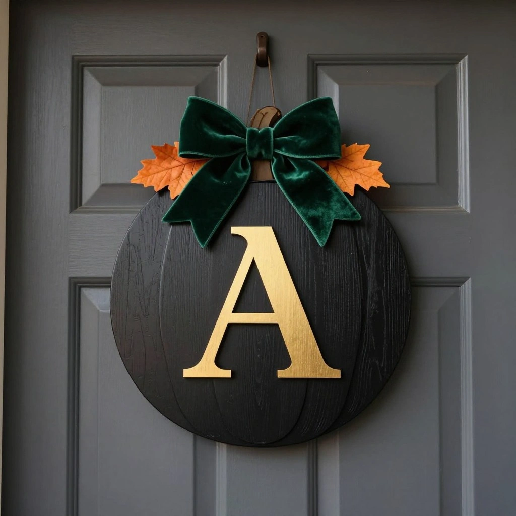 Monogram Pumpkin Door Hanger