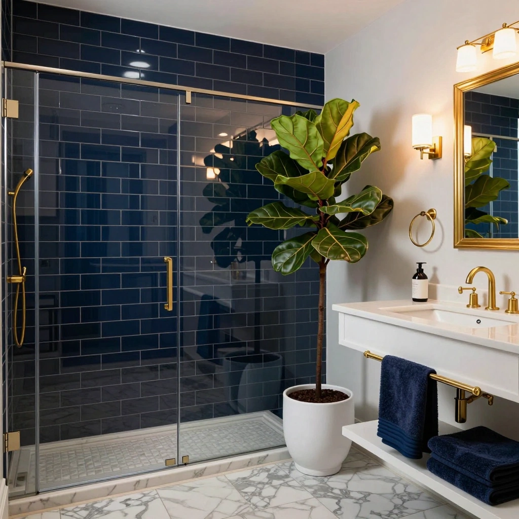 Moody Navy Blue with Marble Details