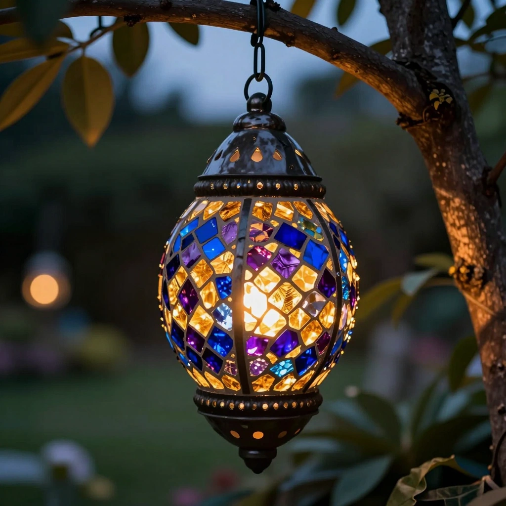 Mosaic Garden Lantern or Light Cover