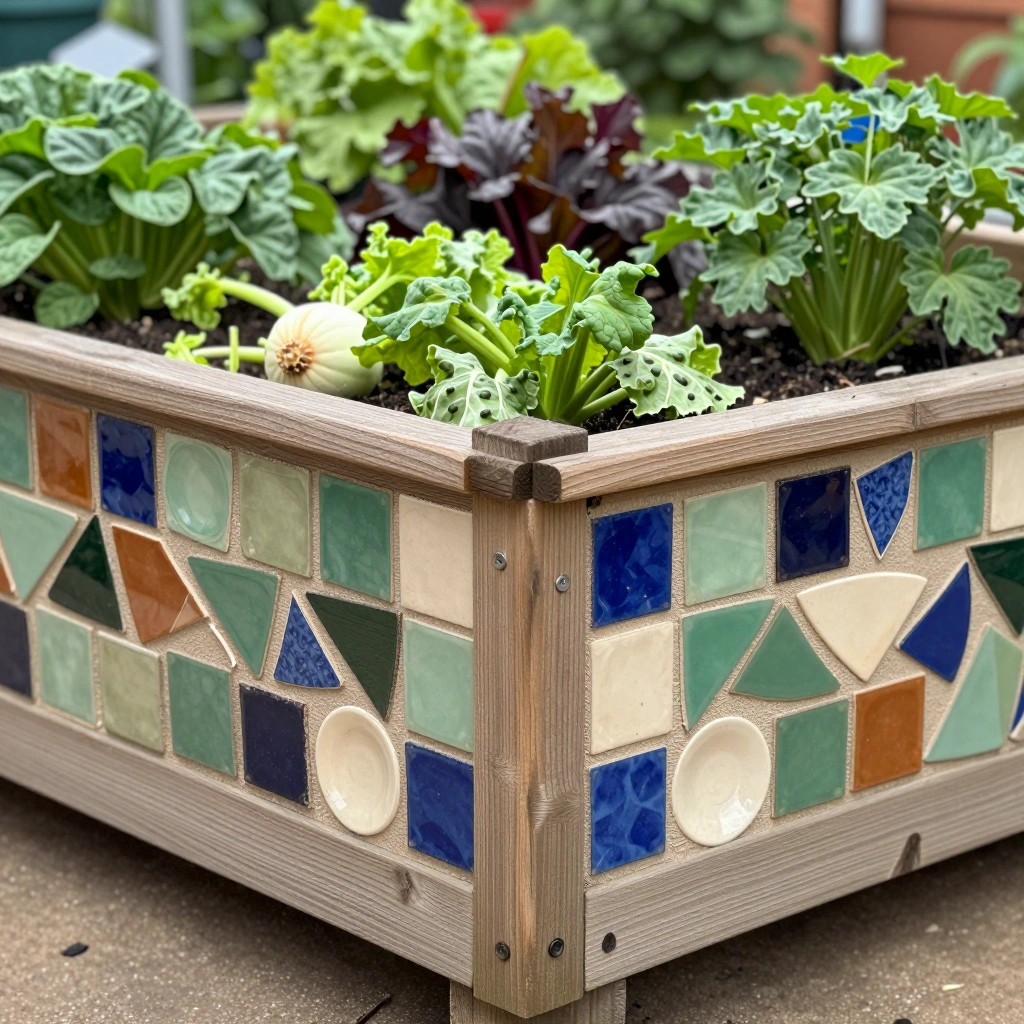 Mosaic Raised Garden Bed Border