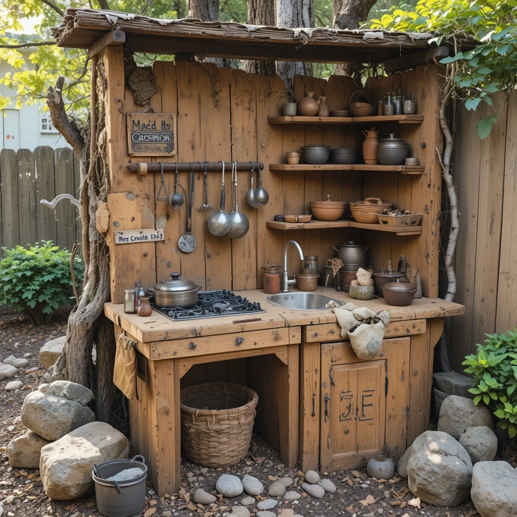 Mud Kitchen & Outdoor Pretend Play Area