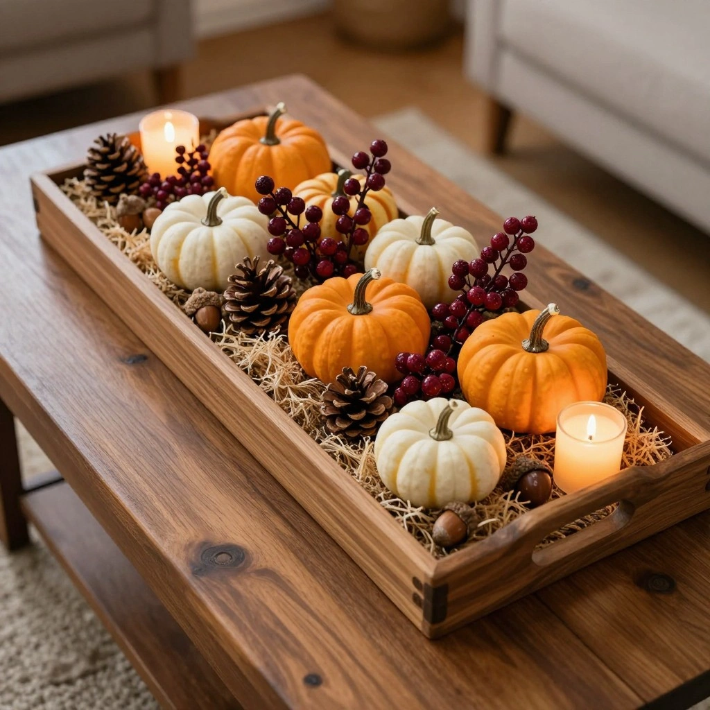 Nature-Inspired Fall Centerpiece with Branches and Berries