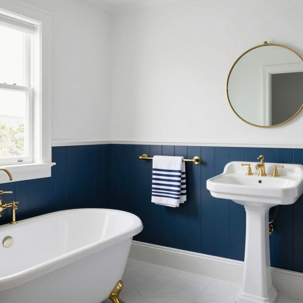 Navy Blue and White Classic Coastal