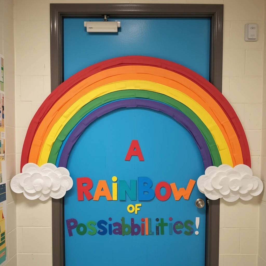 Rainbow "New Year, New You" Door Display