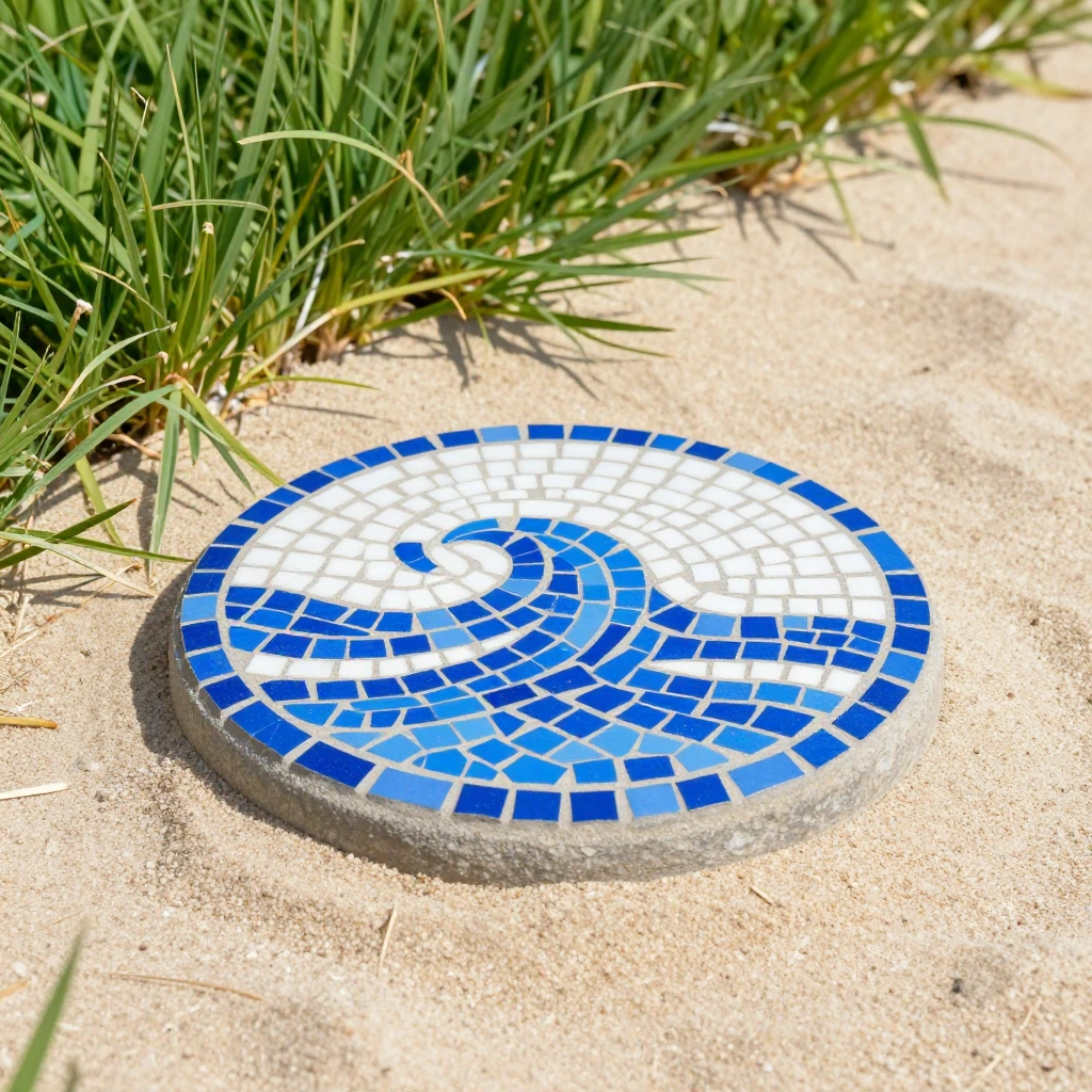 Ocean Wave Mosaic Stones
