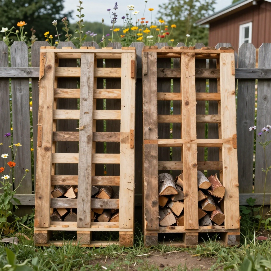 Pallet Firewood Storage Wall
