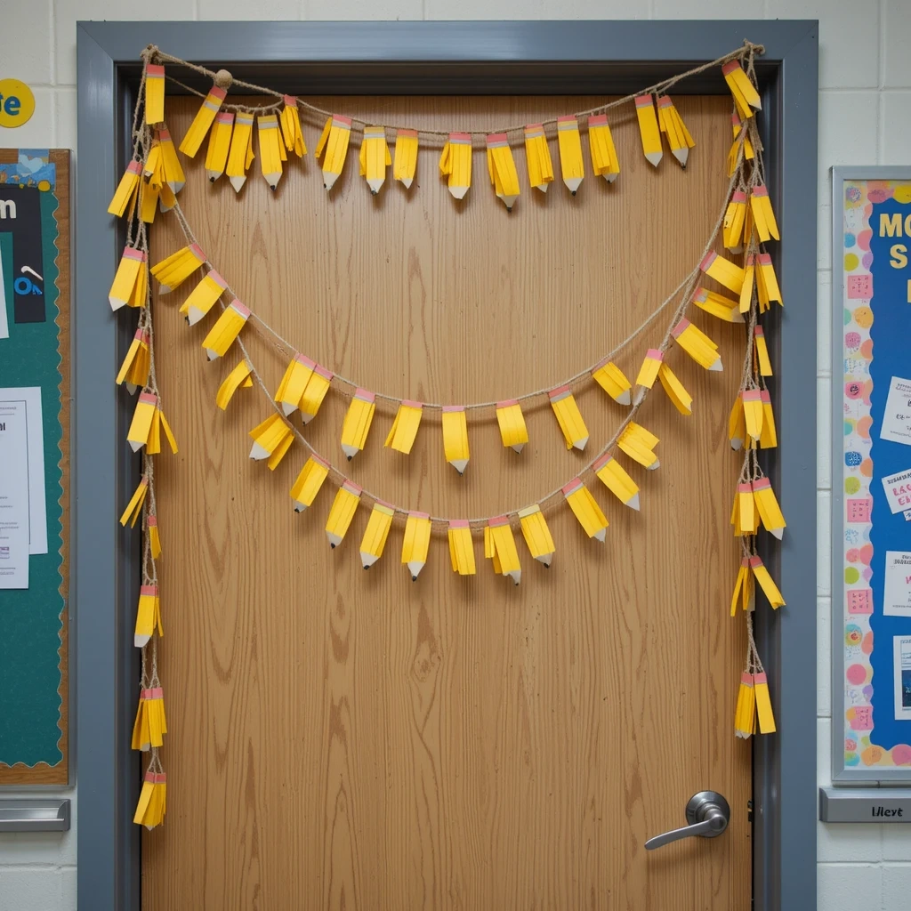 Pencil Garland Door Frame
