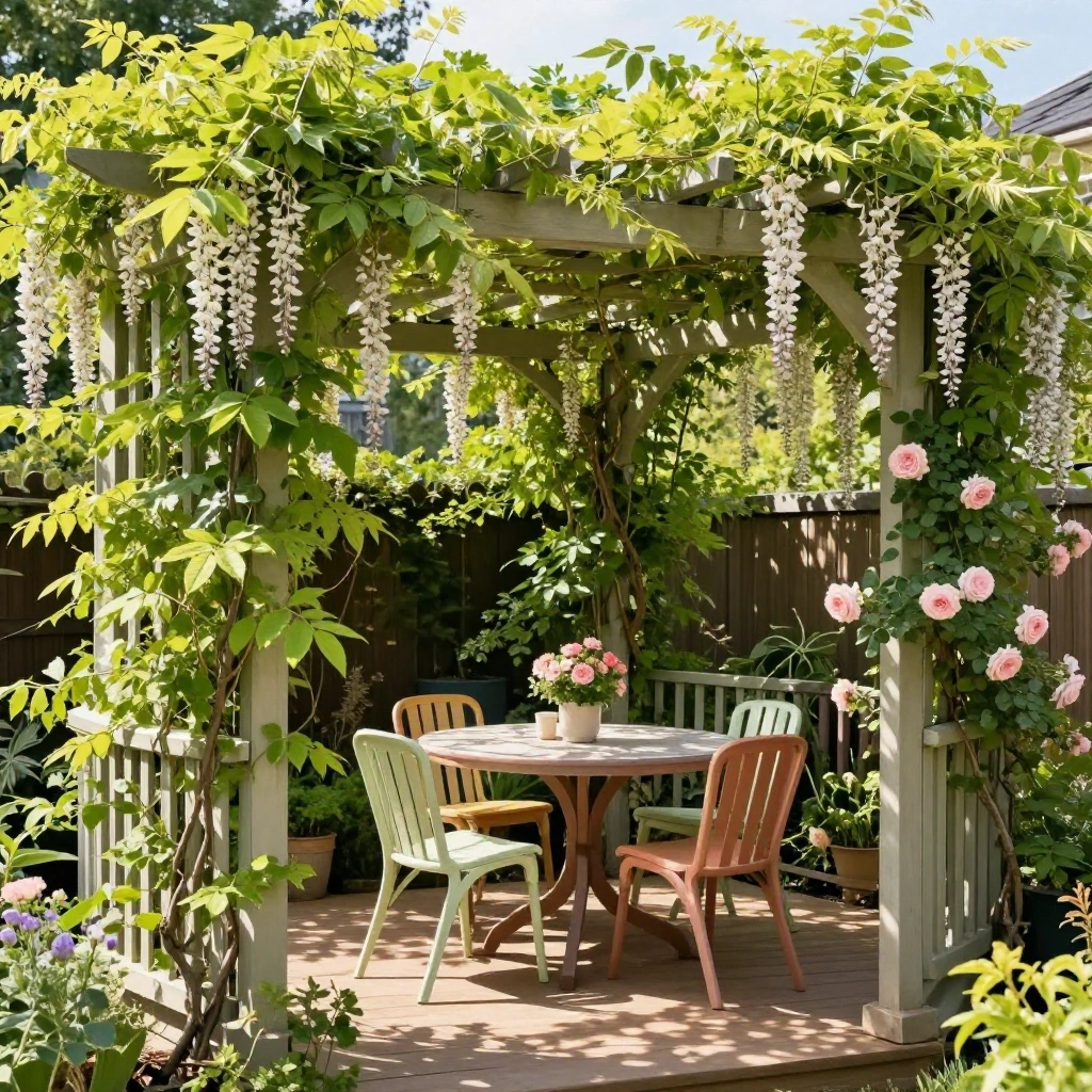 Pergola-Style Overhead Trellis for Full Enclosure
