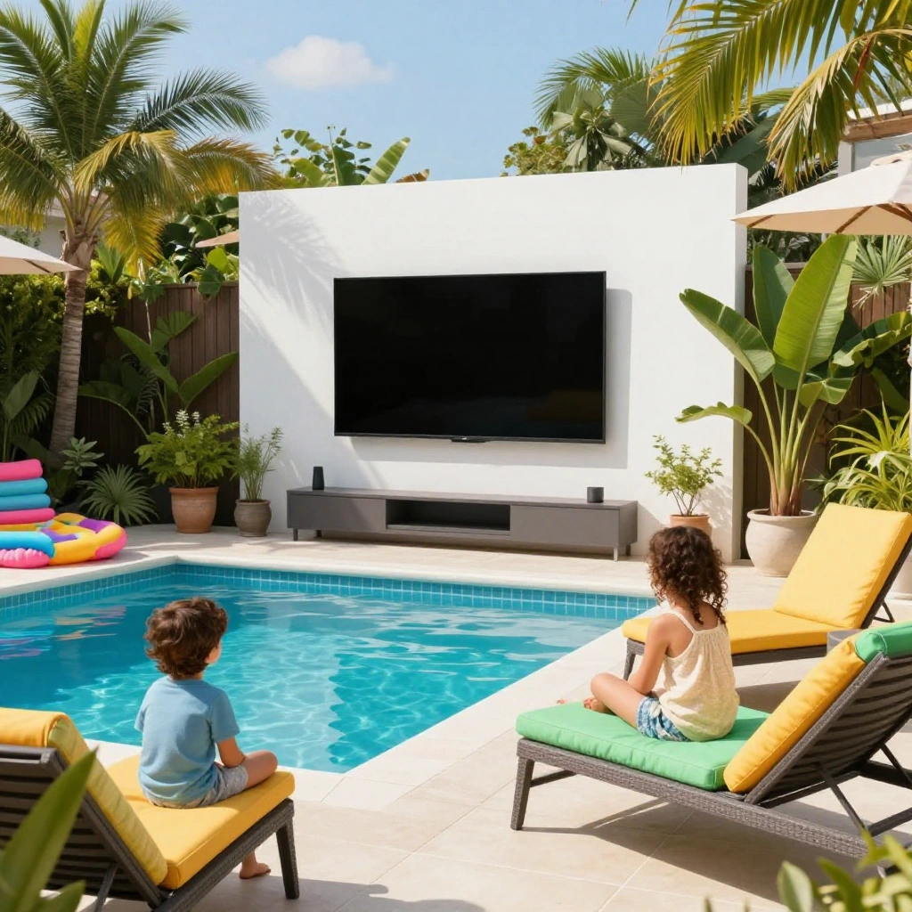 Poolside Entertainment Wall