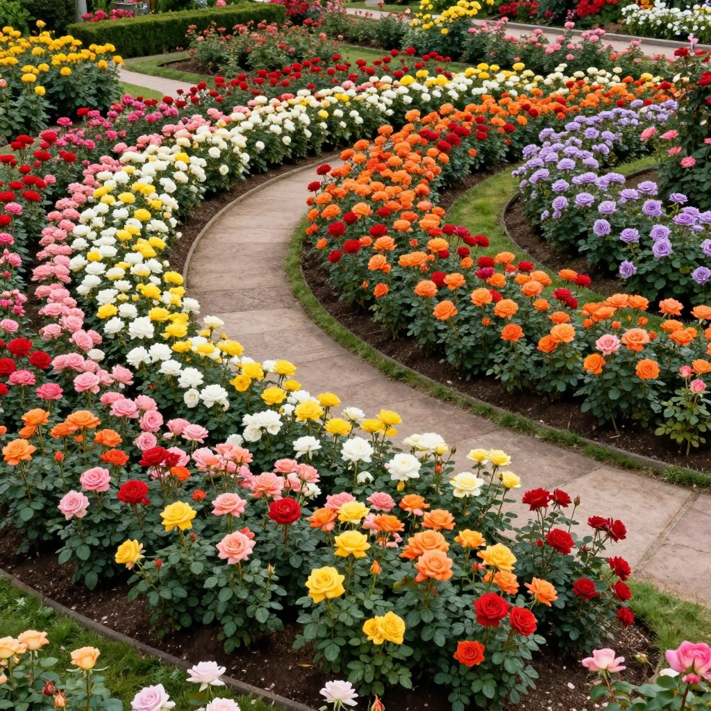 Rainbow Rose Color Garden