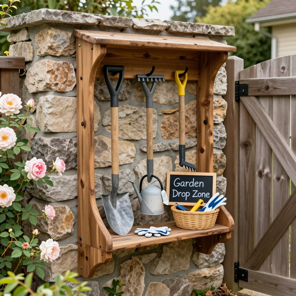 Reclaimed Wood Entryway Tool Station