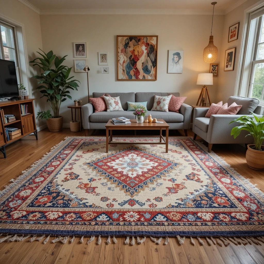 Renter-Friendly Rug Layering