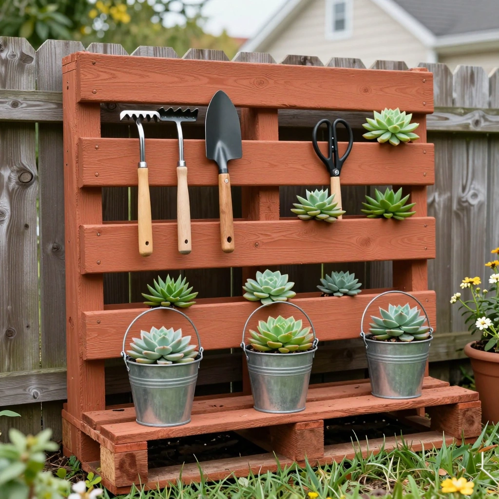 Repurposed Wooden Pallets Tool Organizer
