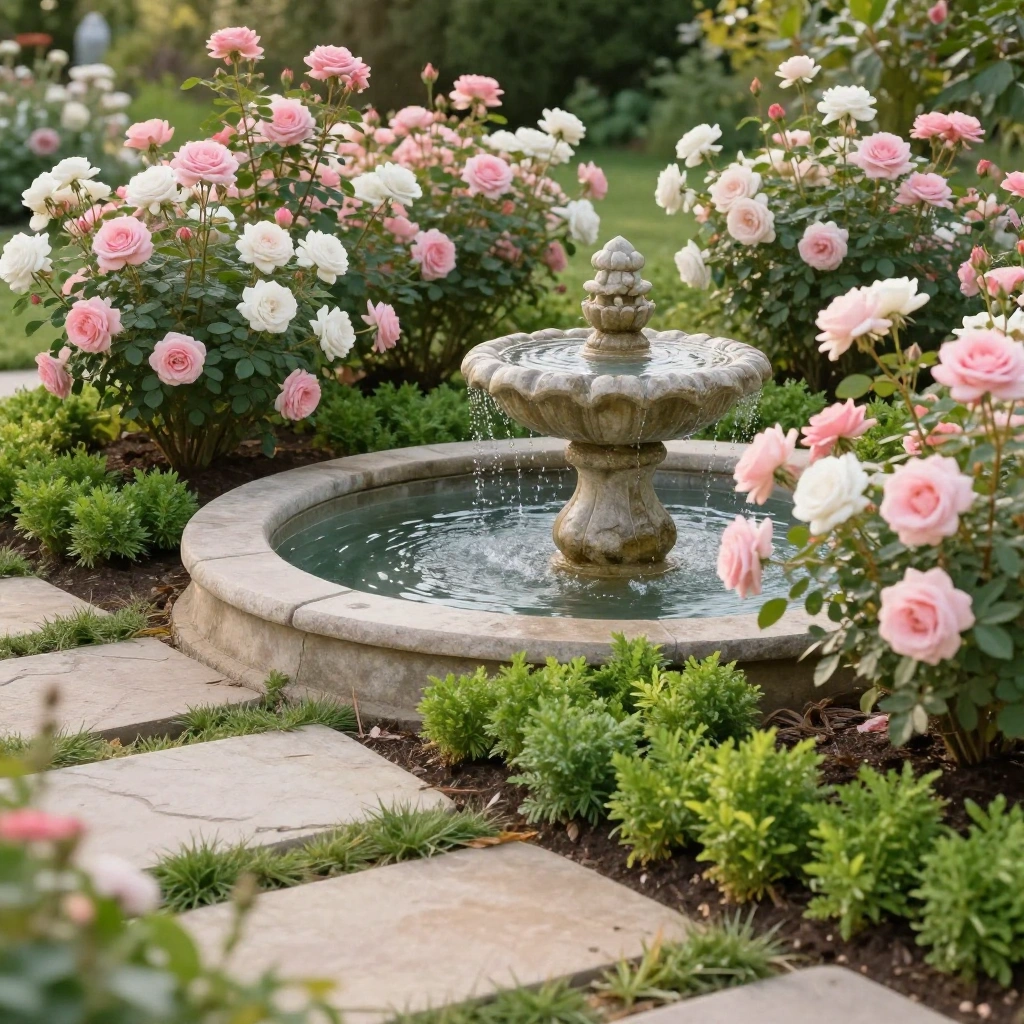 Rose Water Feature Garden