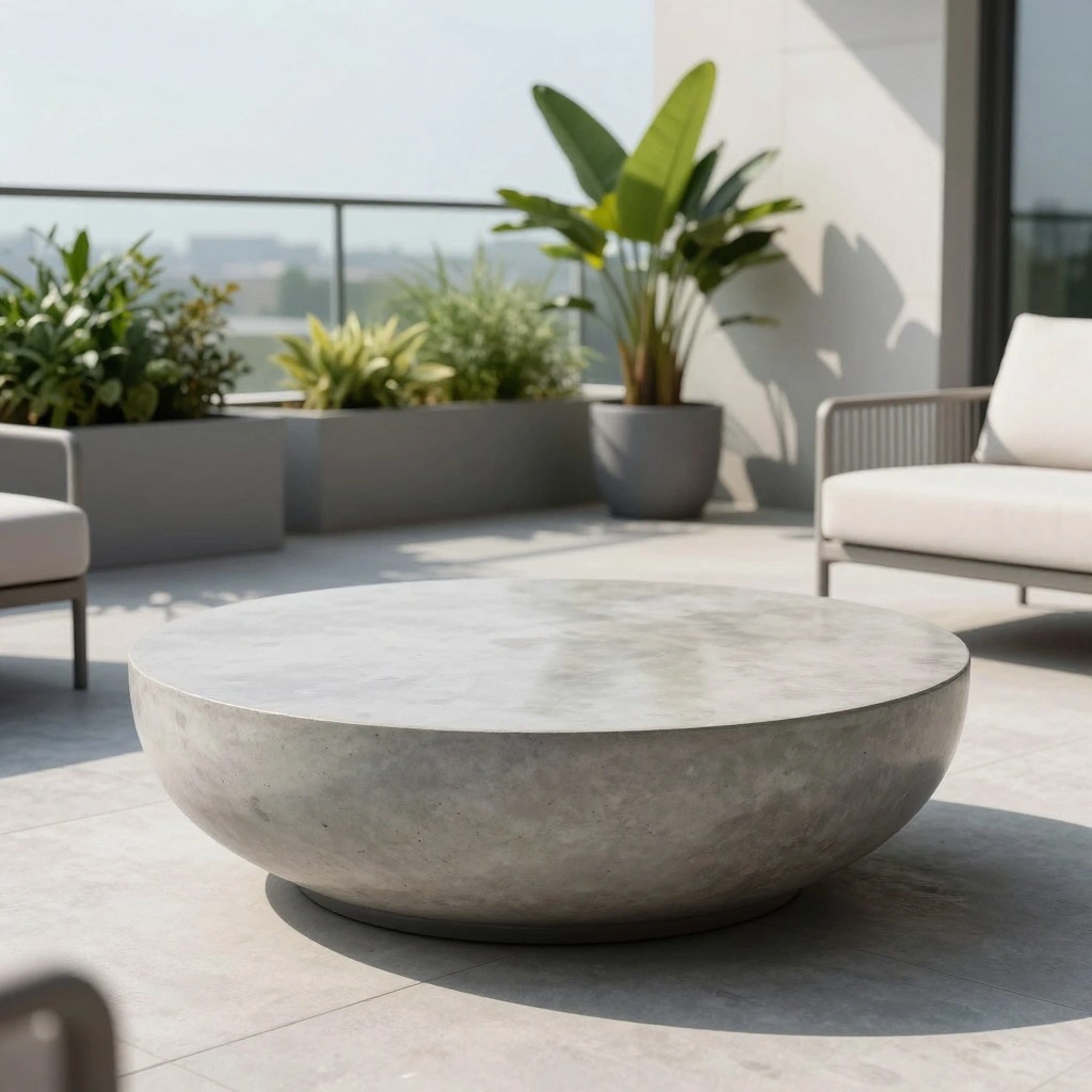 Round Concrete Coffee Table