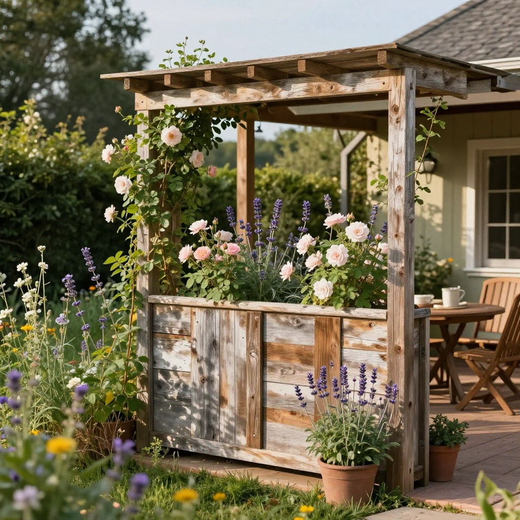 Rustic Reclaimed Wood Trellis