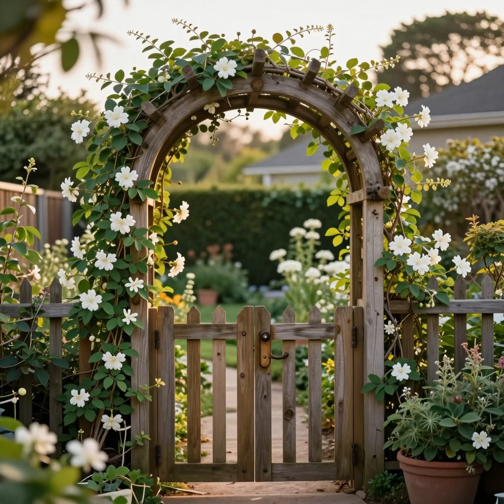 Rustic Wooden Arch Gate