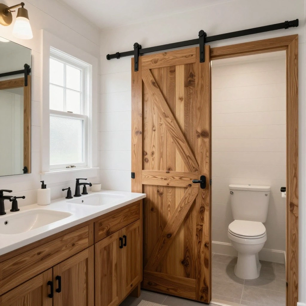 Shiplap Walls with Barn-Style Sliding Door