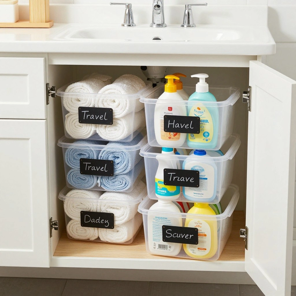 Stackable Clear Bins and Baskets