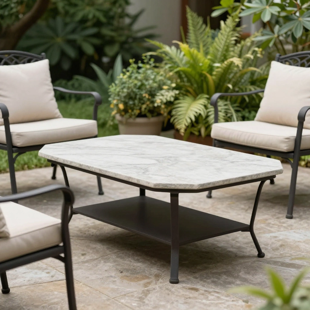 Stone-Top Coffee Table