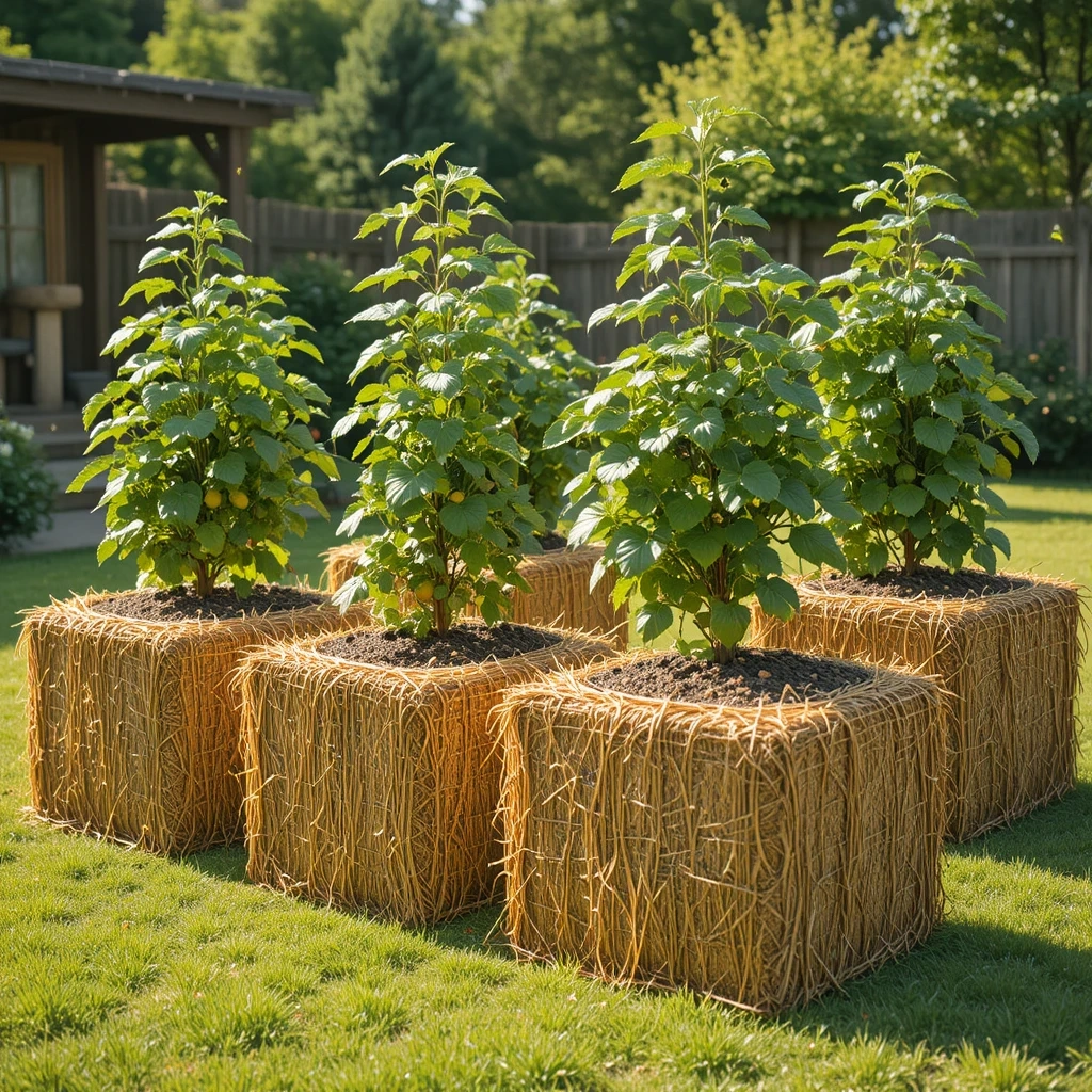 Straw Bale Vegetable Garden