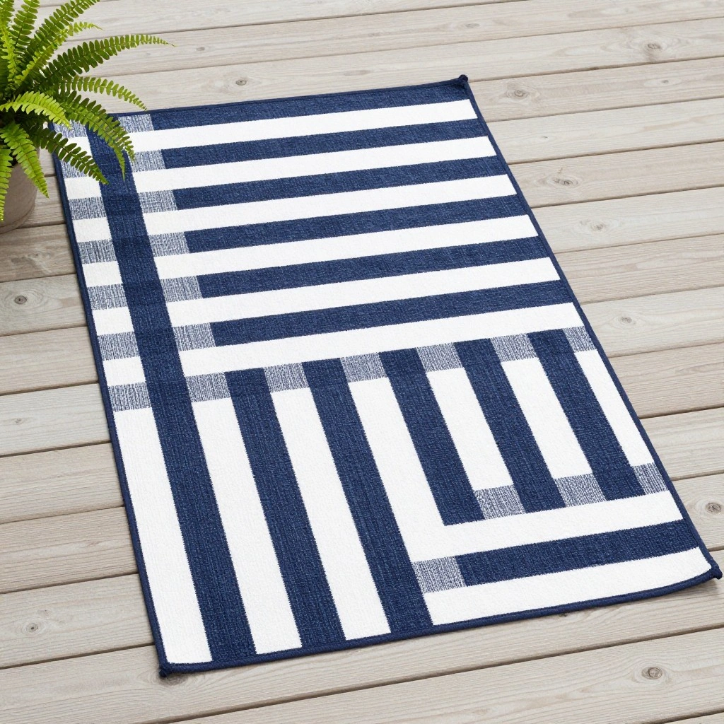 Striped Nautical Outdoor Rug