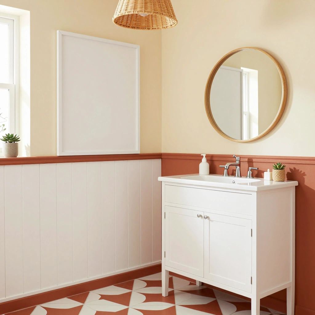 Two-Tone Board and Batten with a Colored Chair Rail