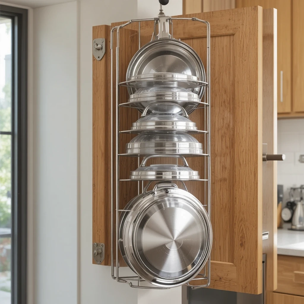 Wall-Mounted Pot Lid Organizer