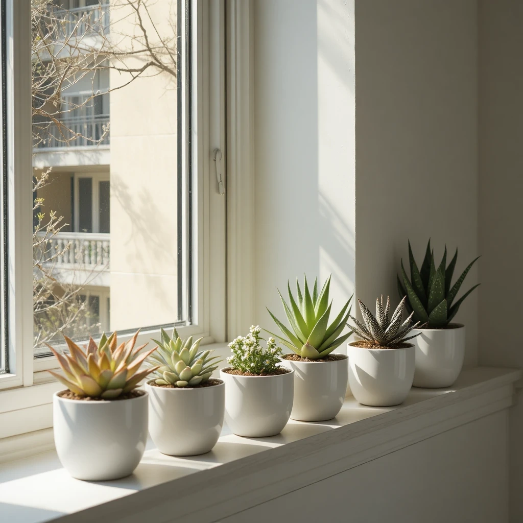 Windowsill Succulent Garden
