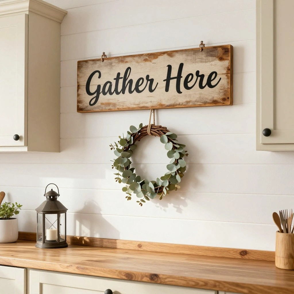 Wooden Sign and Seasonal Quote Wall Decor