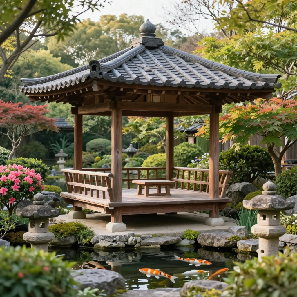 Wooden Tea House or Garden Pavilion