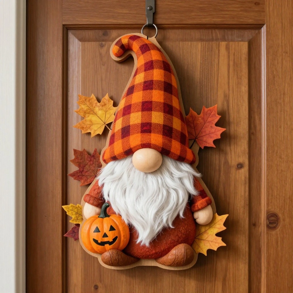 Woodland Gnome Fall Door Hanger
