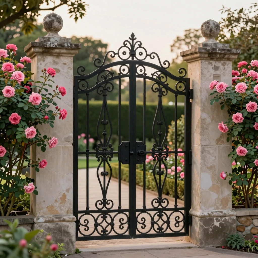Wrought Iron Scroll Gate