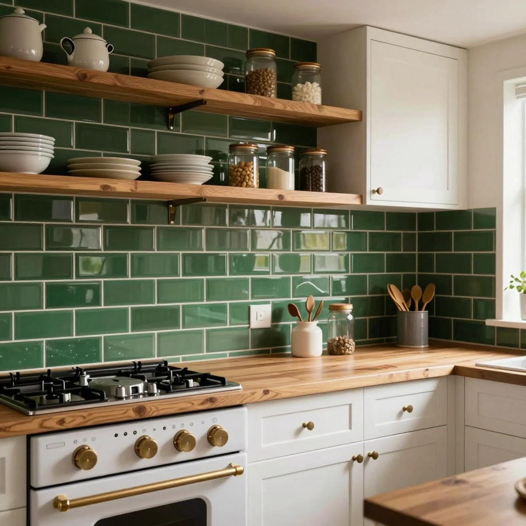 Green Subway Tile Backsplash: Classic With a Twist