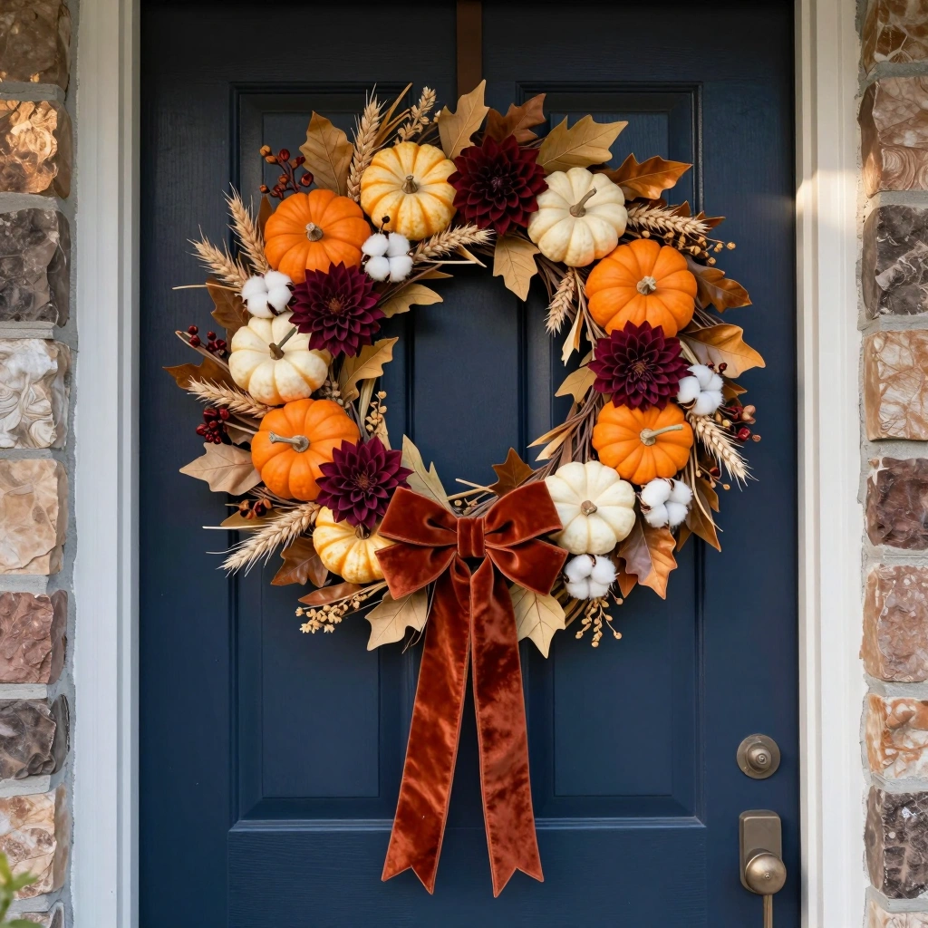 Autumn Wreath Statement Door