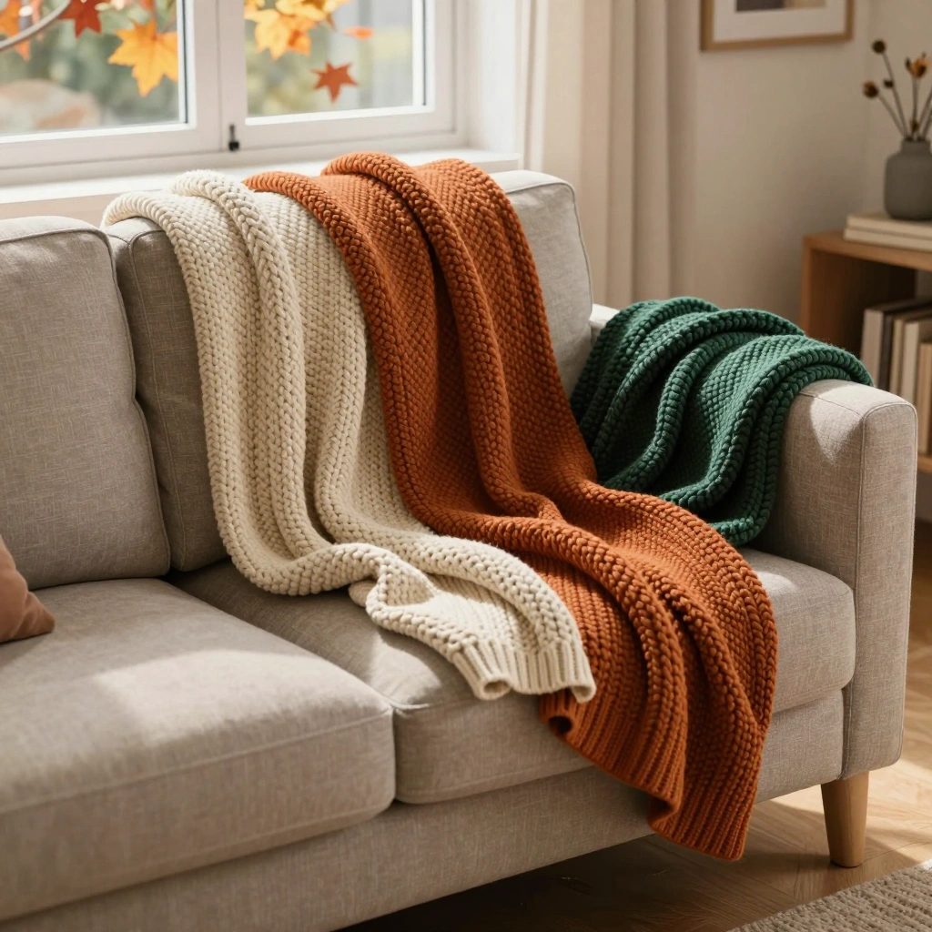 Layered Knit Throw Blankets