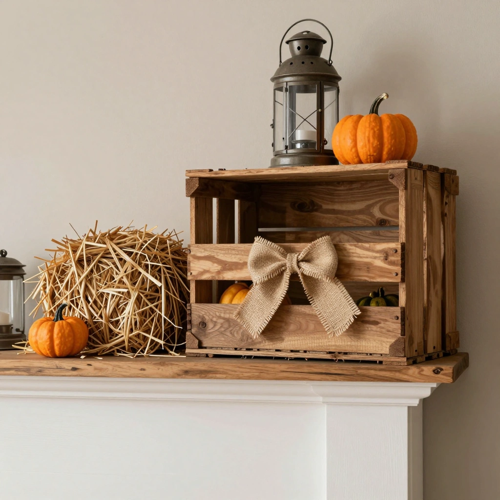 Mini Hay Bales & Wooden Crates