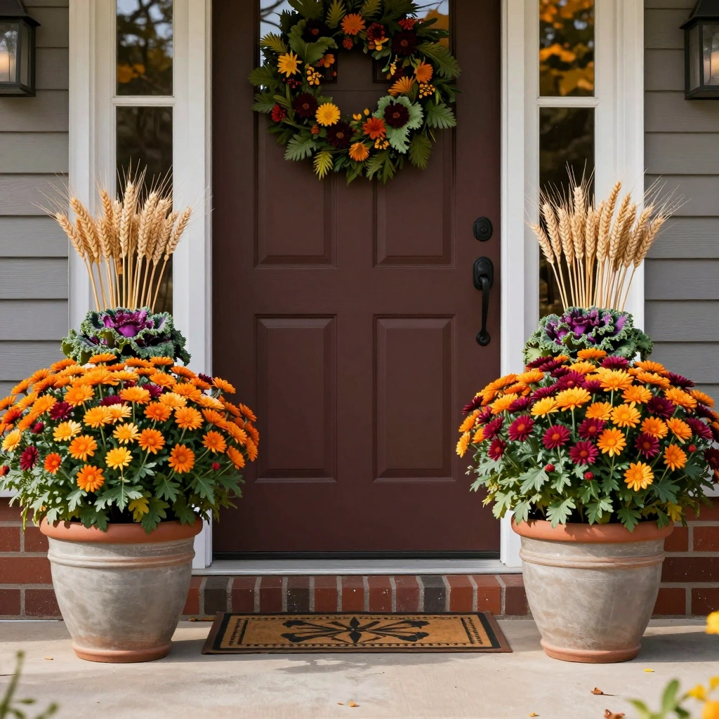 Mixed Mums and Fall Planters