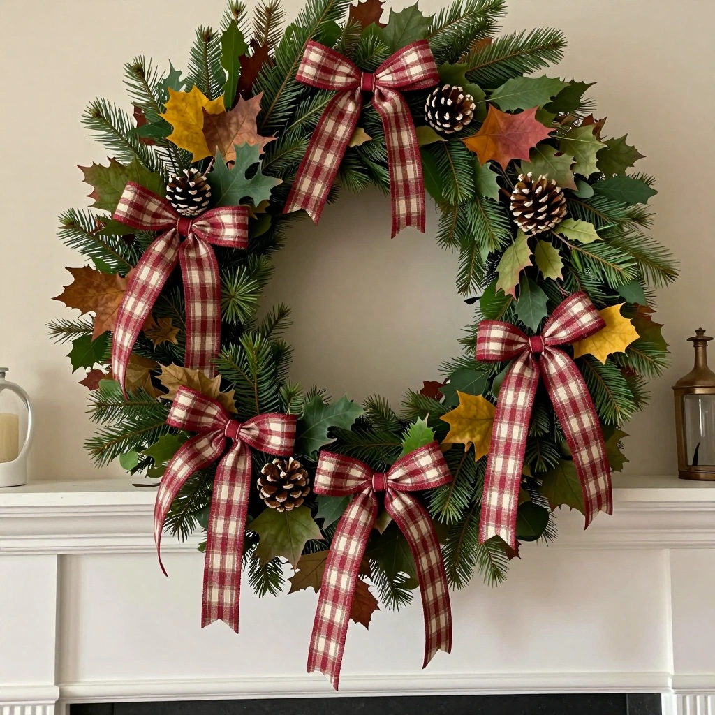 Plaid Ribbon & Garland Combo